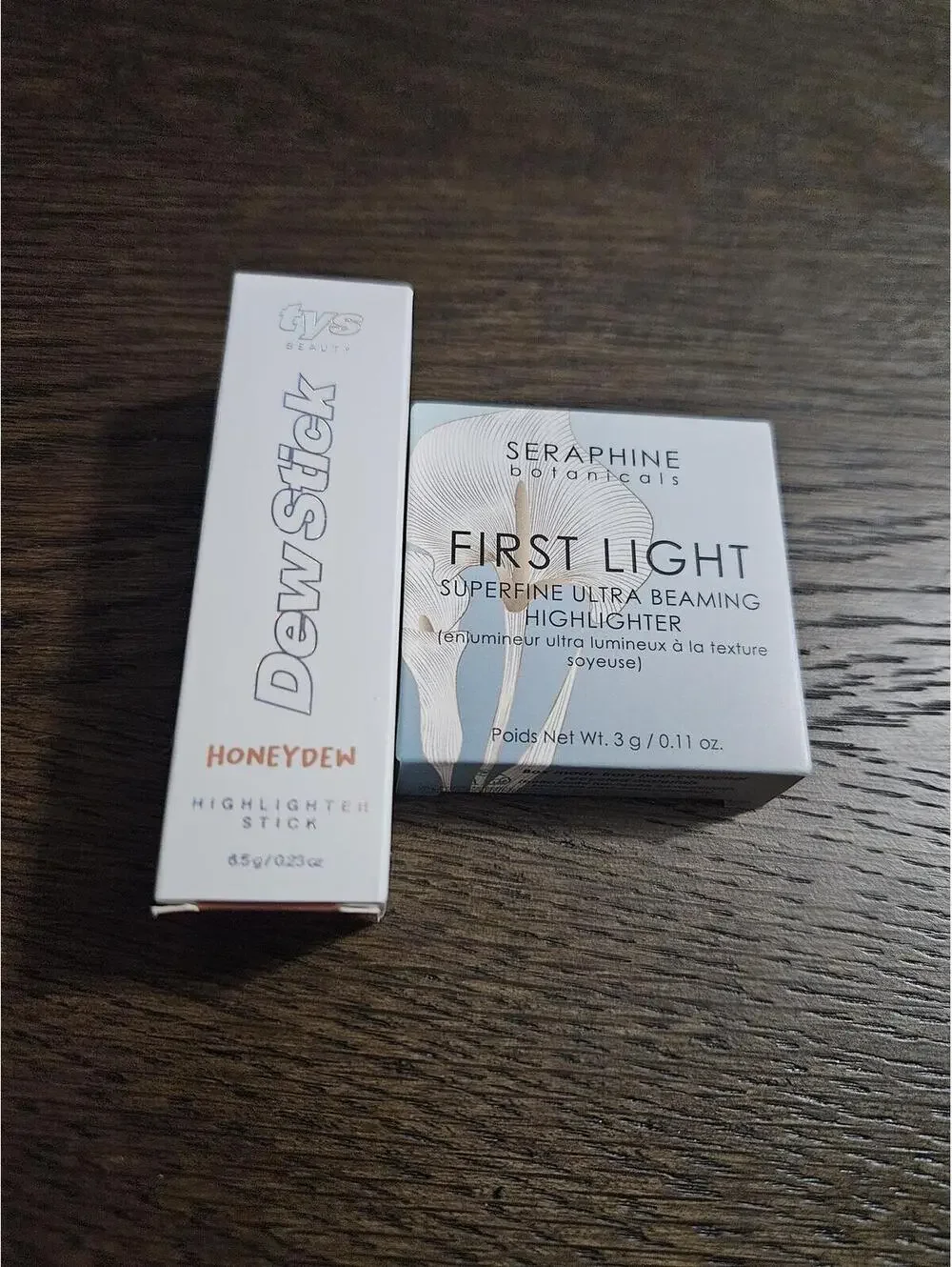 Seraphine Botanicals First Light Superfine Ultra Beaming Highlighter & CVS DewSt